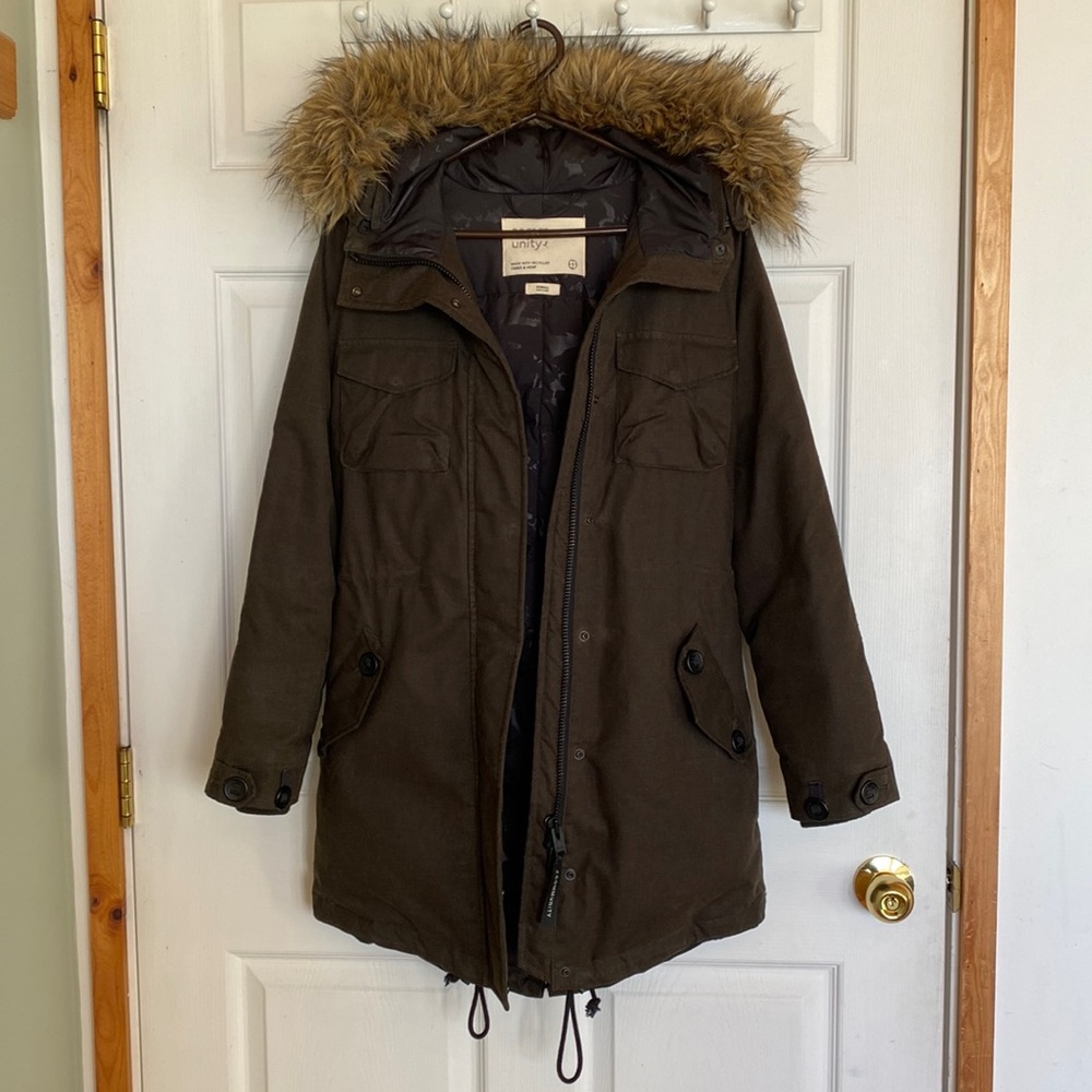 Xs Aritzia Community Parka Olive Green